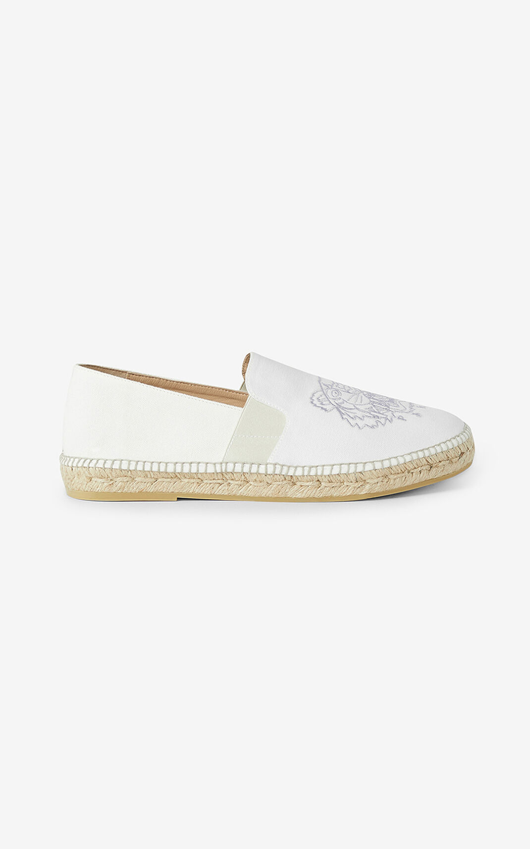 Kenzo Tiger elasticated canvas Espadrilles White For Womens 3782SVUBO